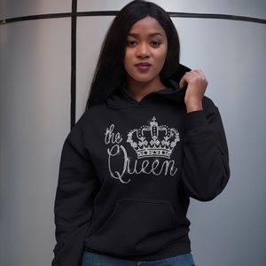 The Queen Bling Rhinestone Hoodie